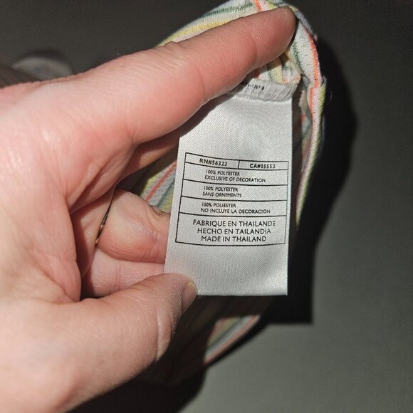 NIKE Golf Dri-Fit Womens Polo Shirt Size Medium 8-10 Striped Green Yellow White - Picture 8 of 10